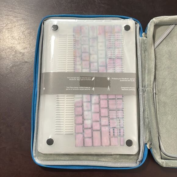 MacBook New Pro 13” shell with blue soft case - Picture 2 of 5